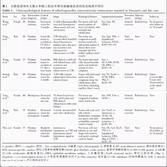 罕见的鞍区和鞍上脑室外神经细胞瘤如何与垂体腺瘤等区分鉴别