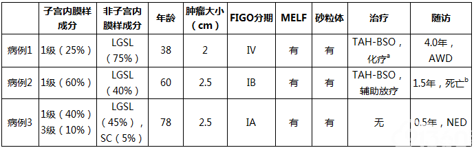 伴“低级别浆液”样成分的混合型子宫内膜癌:临床病理、免疫组化和分子遗传学研究