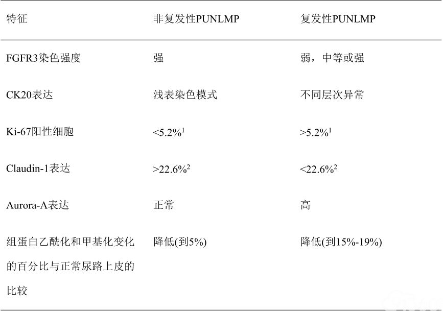 低度恶性潜能乳头状尿路上皮肿瘤、恶性潜能未定的尿路上皮增生、尿路上皮异型增生和尿路上皮乳头状瘤的诊断困难:目前文献的复习