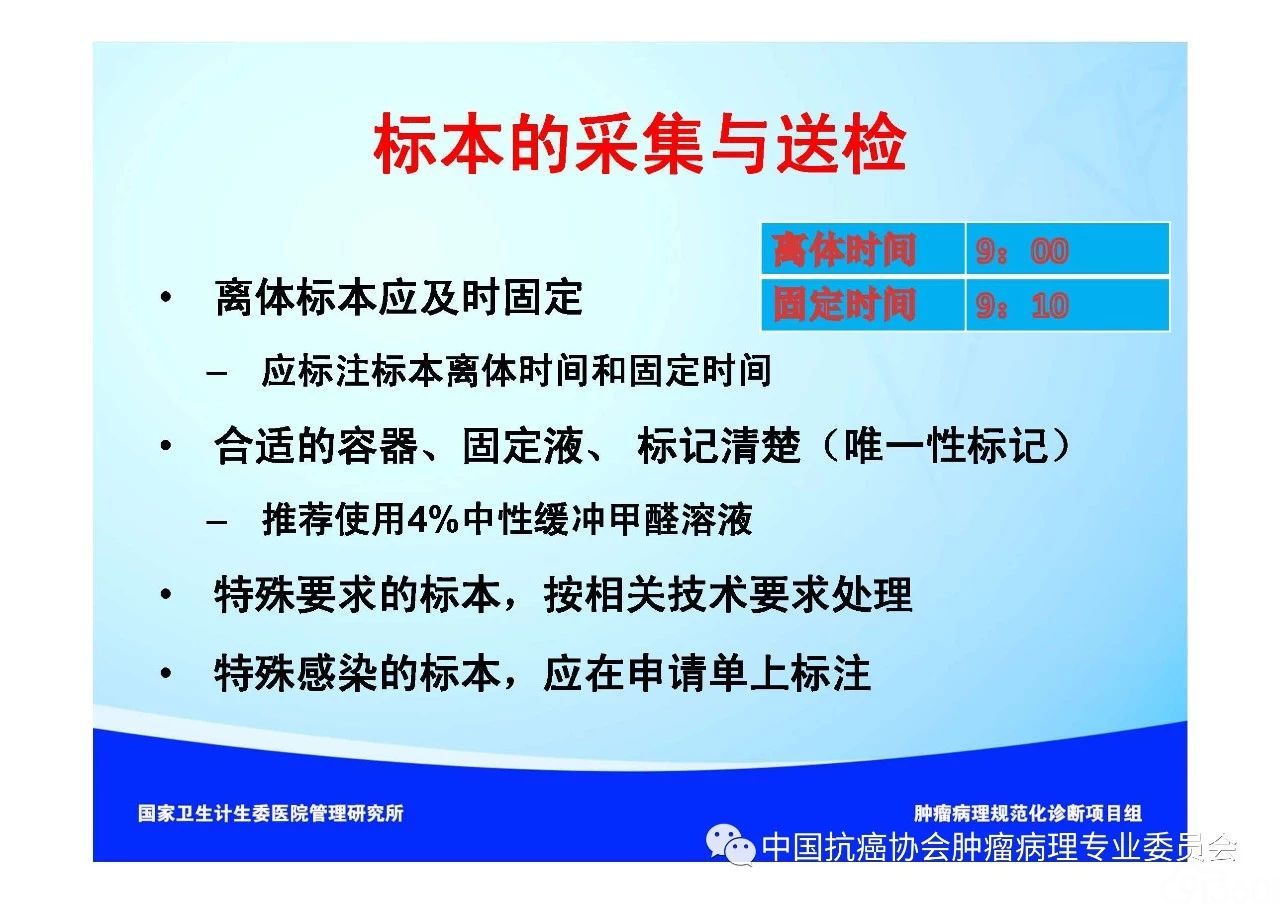 肿瘤病理规范化诊断标准 第1部分:总则