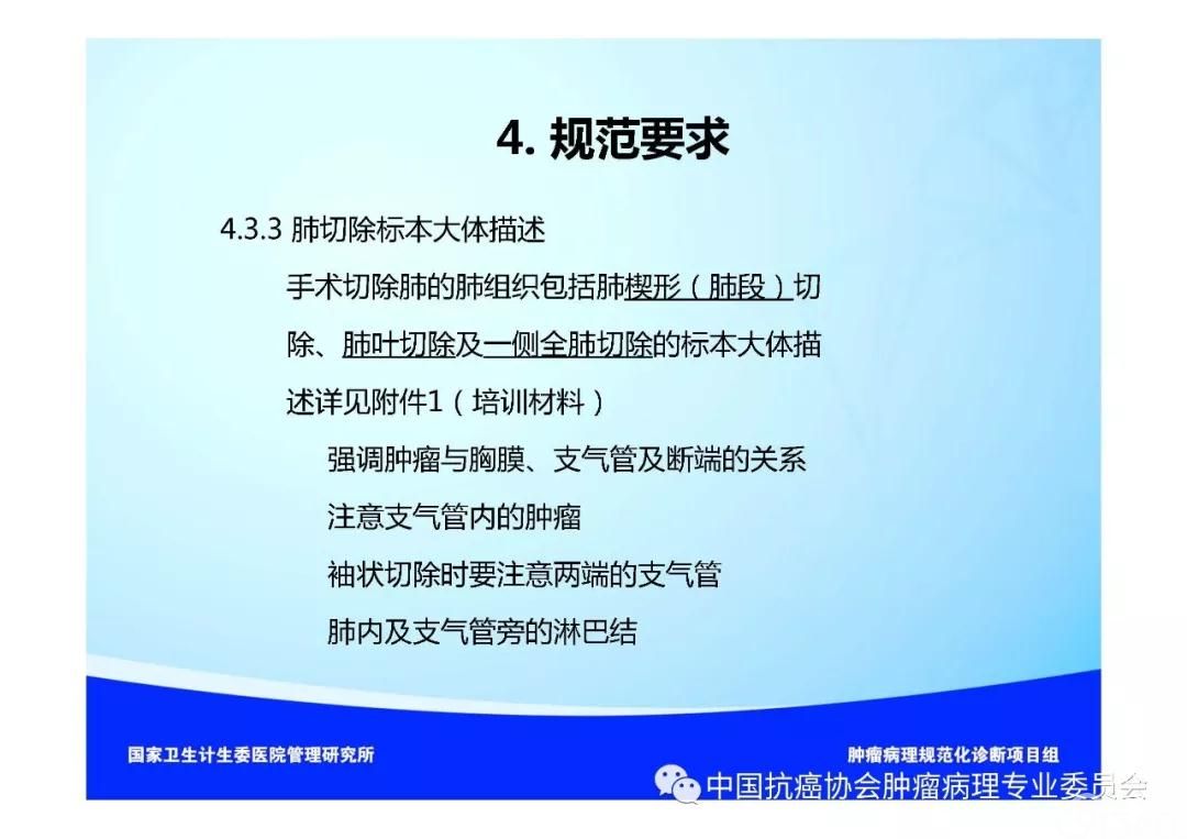 肿瘤病理规范化诊断标准 第3部分:肺癌病理诊断标准