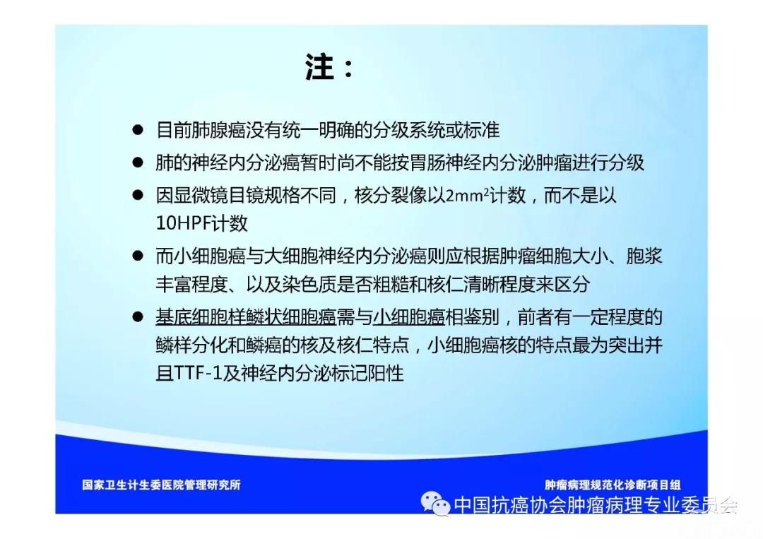 肿瘤病理规范化诊断标准 第3部分:肺癌病理诊断标准