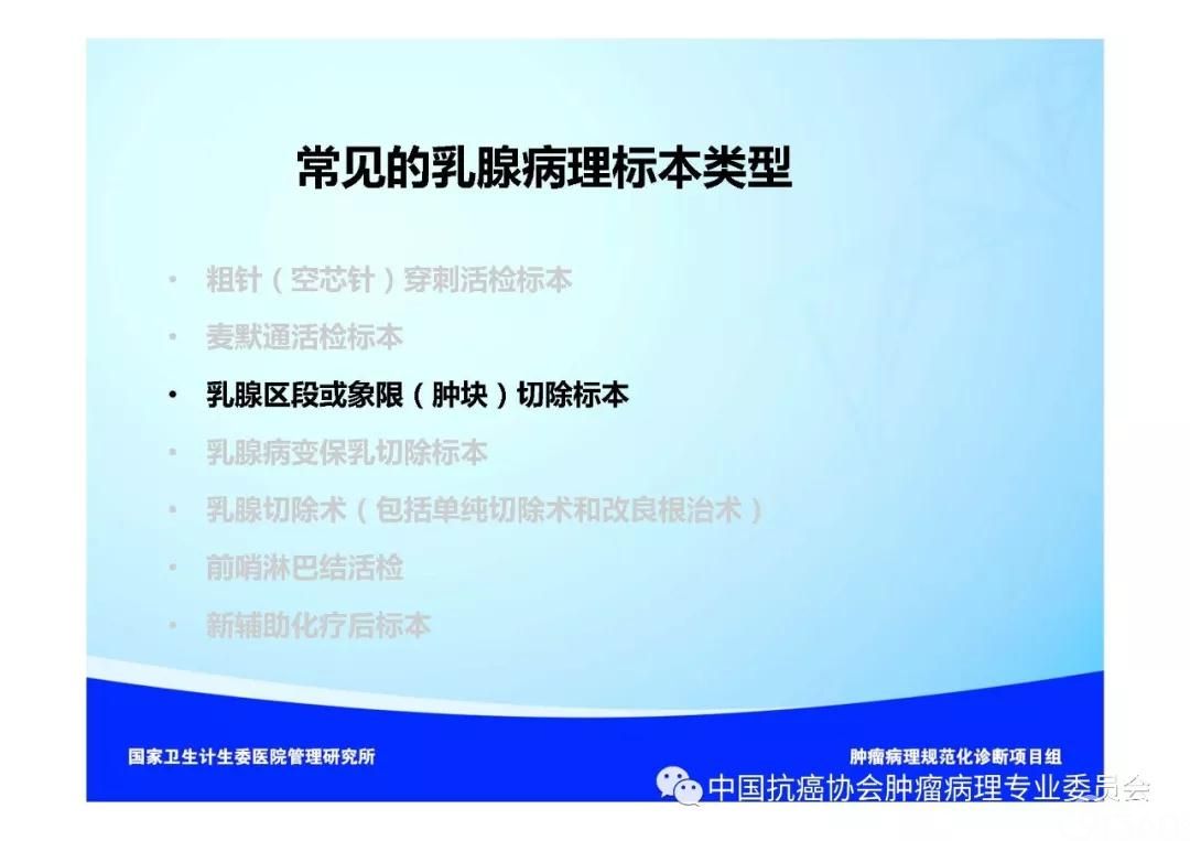 肿瘤病理规范化诊断标准 第5部分:乳腺癌病理诊断标准