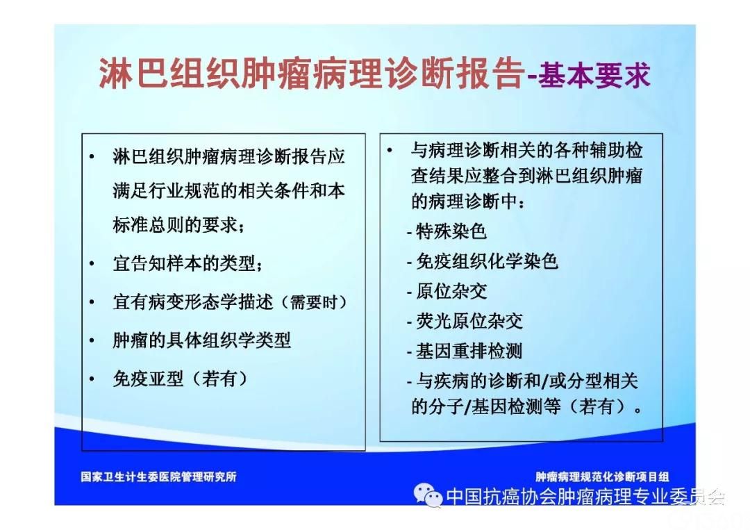 肿瘤病理规范化诊断标准 第2部分:淋巴组织肿瘤病理诊断标准