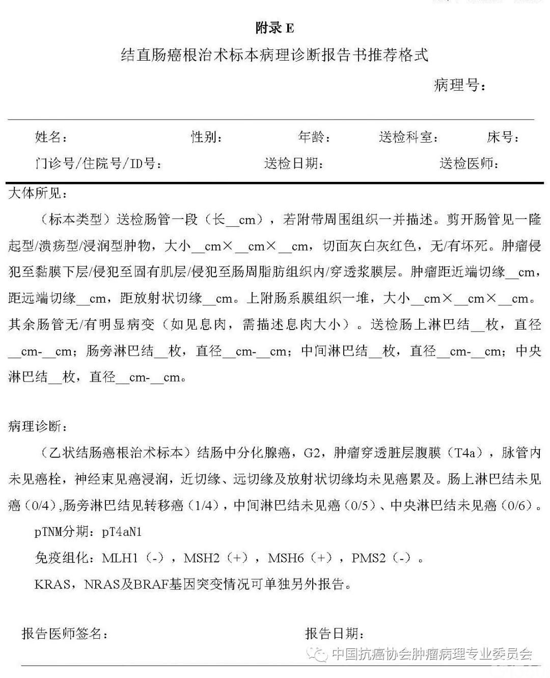 肿瘤病理诊断规范 第9部分:结直肠癌病理诊断规范