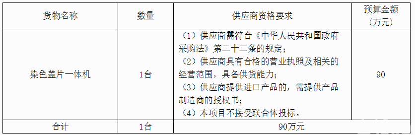 聊城市人民医院病理科设备采购招标公告